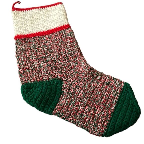 Handmade knit Christmas stocking - Picture 1 of 6